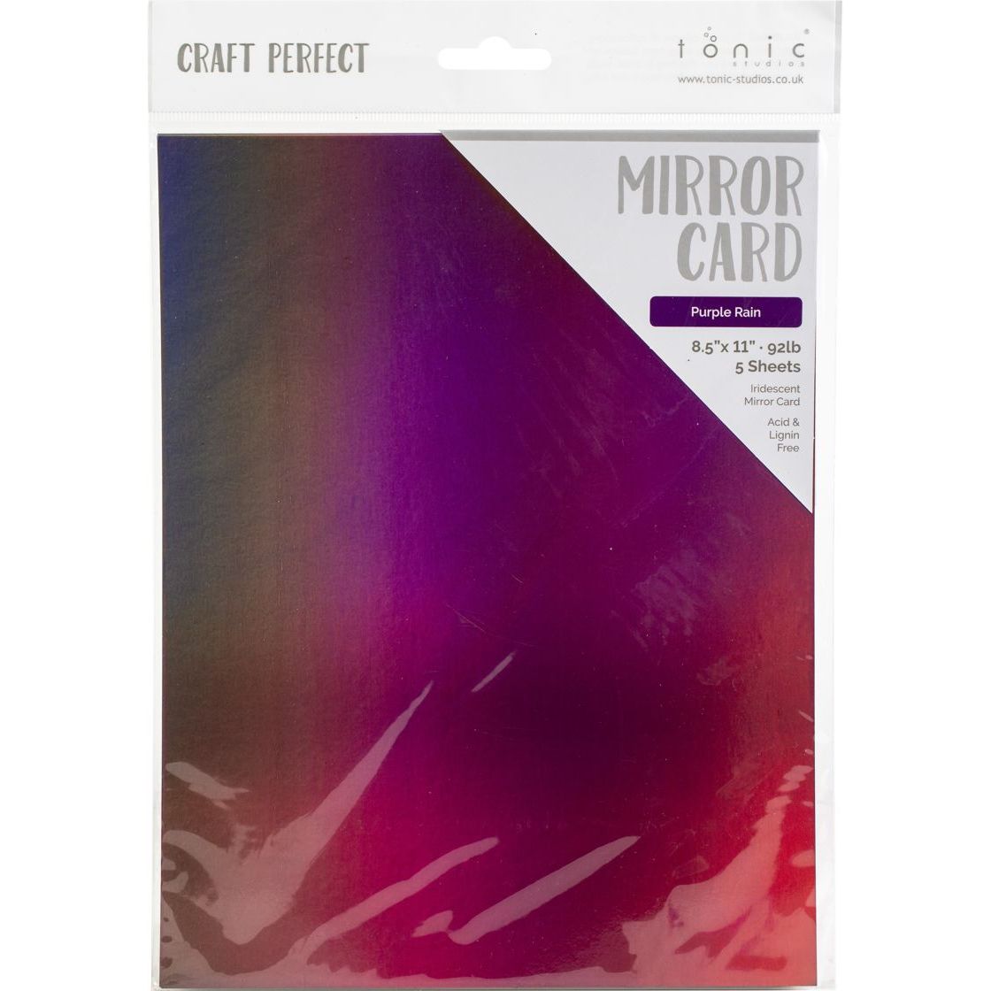 Tonic Purple Rain 8.5 x 11 Mirror Card Iridescent Cardstock 9788e