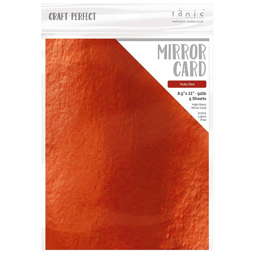 Tonic Ruby Red 8.5 x 11 Mirror Card Gloss Cardstock 9453E