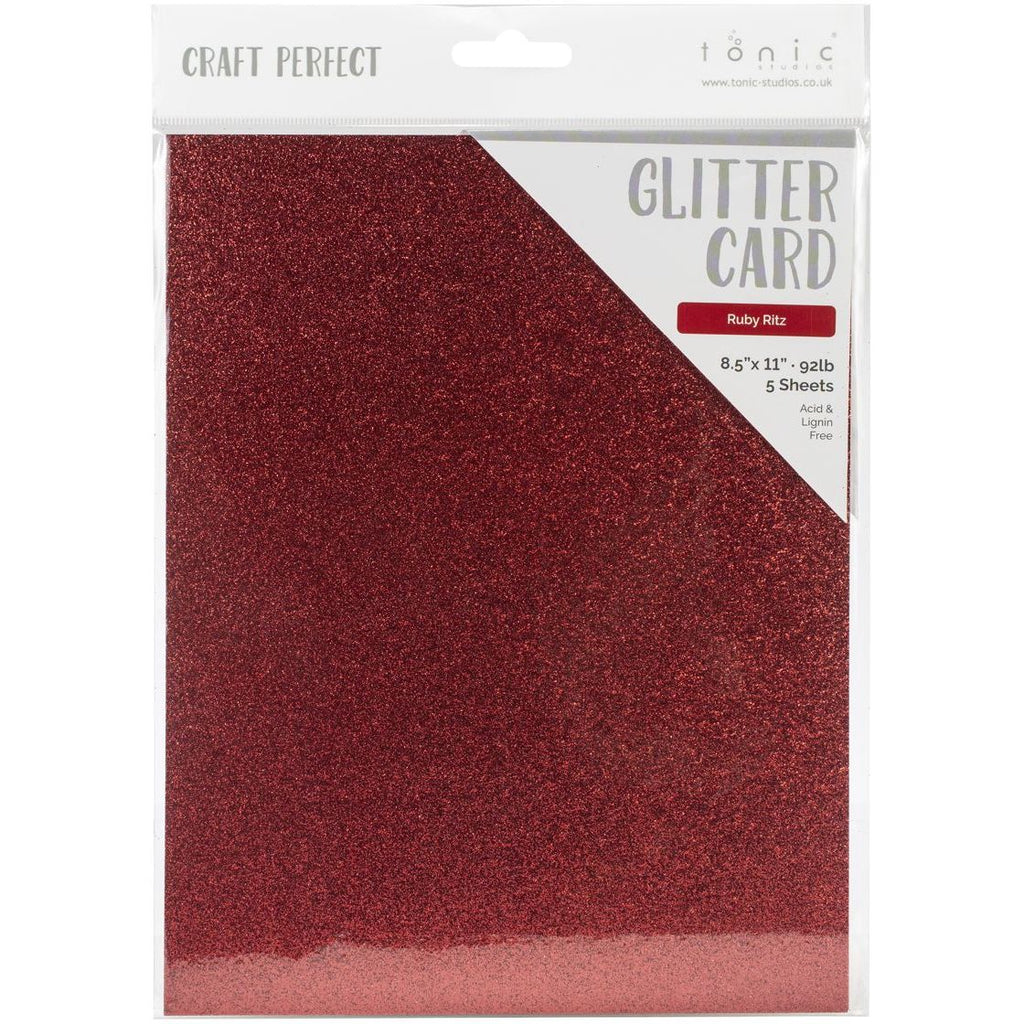 Tonic Ruby Ritz 8.5 x 11 Glitter Cardstock 9964e