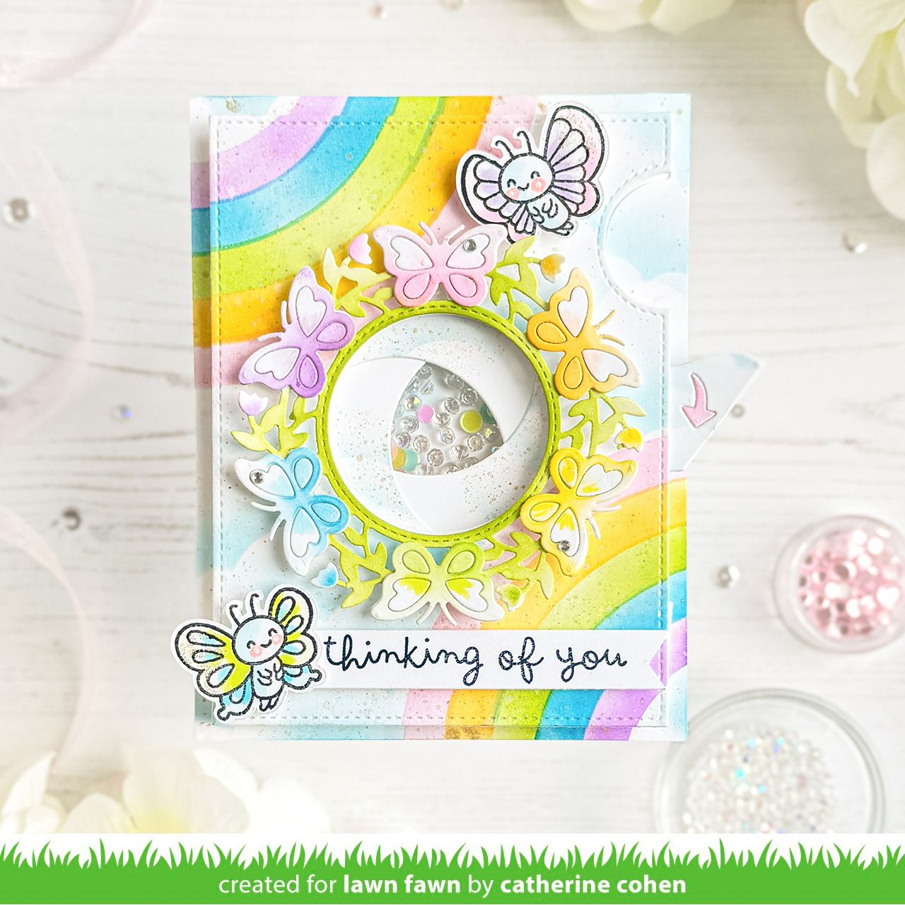 Tonic White Blizzard Nuvo Glitter Drops 758N Spring Interactive Card | color-code:ALT02