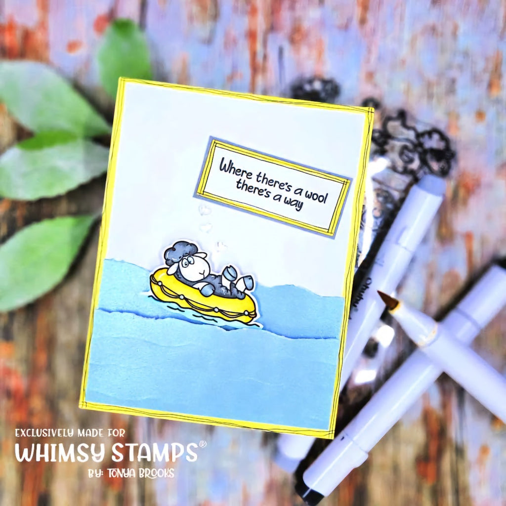 Whimsy Stamps Sheepish Moments Outline Dies wsd260 life raft