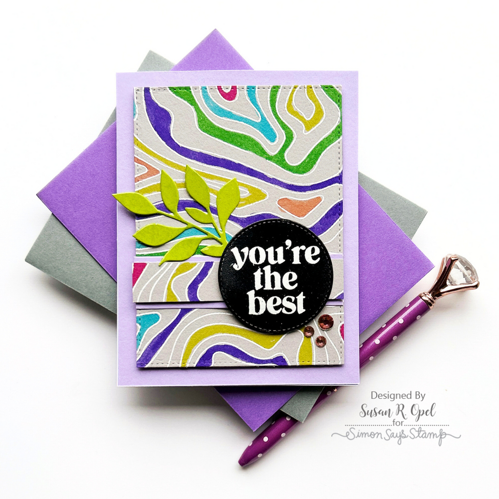 Simon Says Cling Stamp Topography 1018ss Splendor Thank You Card | color-code:ALT02