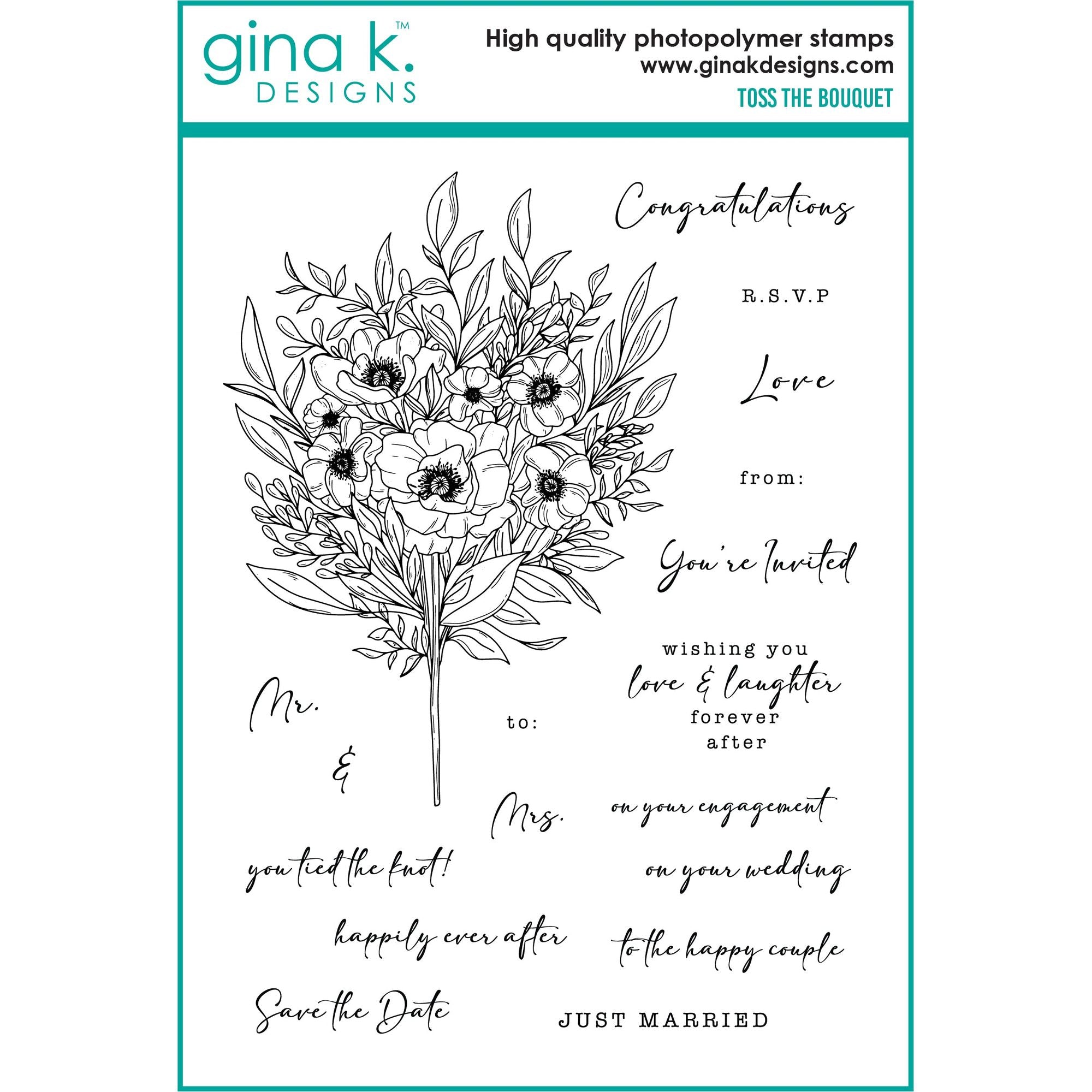 Gina K Designs Toss the Bouquet Clear Stamps hs52