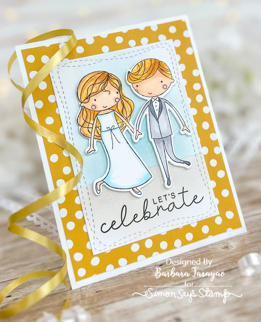 Simon Says Stamp To the Happy Couple Images Wafer Dies 1071sdc Celebrate Wedding Card