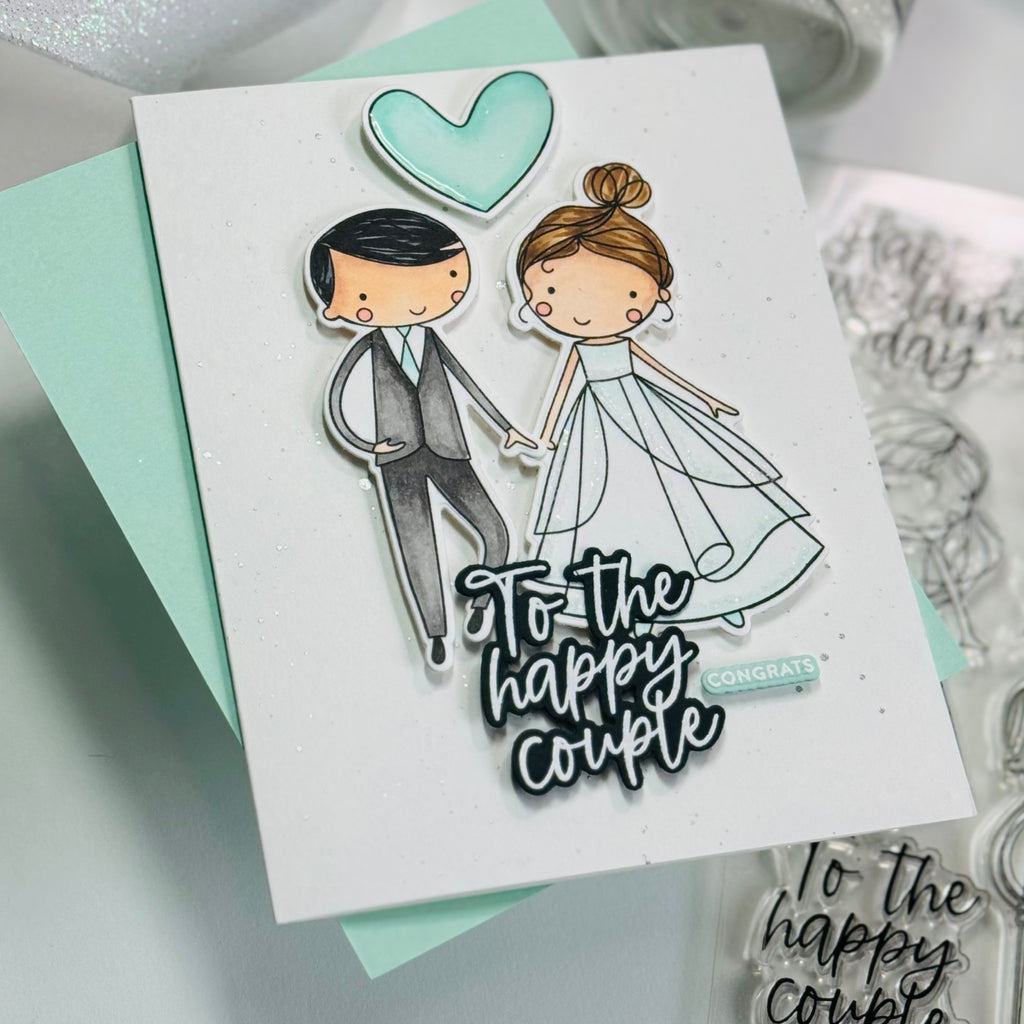 Simon Says Stamp To the Happy Couple Greetings Wafer Dies 1080sdc Celebrate Wedding Card