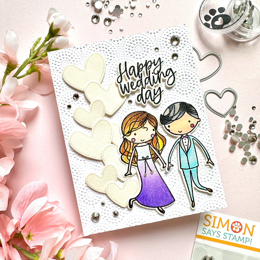 Simon Says Stamps and Dies To the Happy Couple set765hc Celebrate Wedding Card