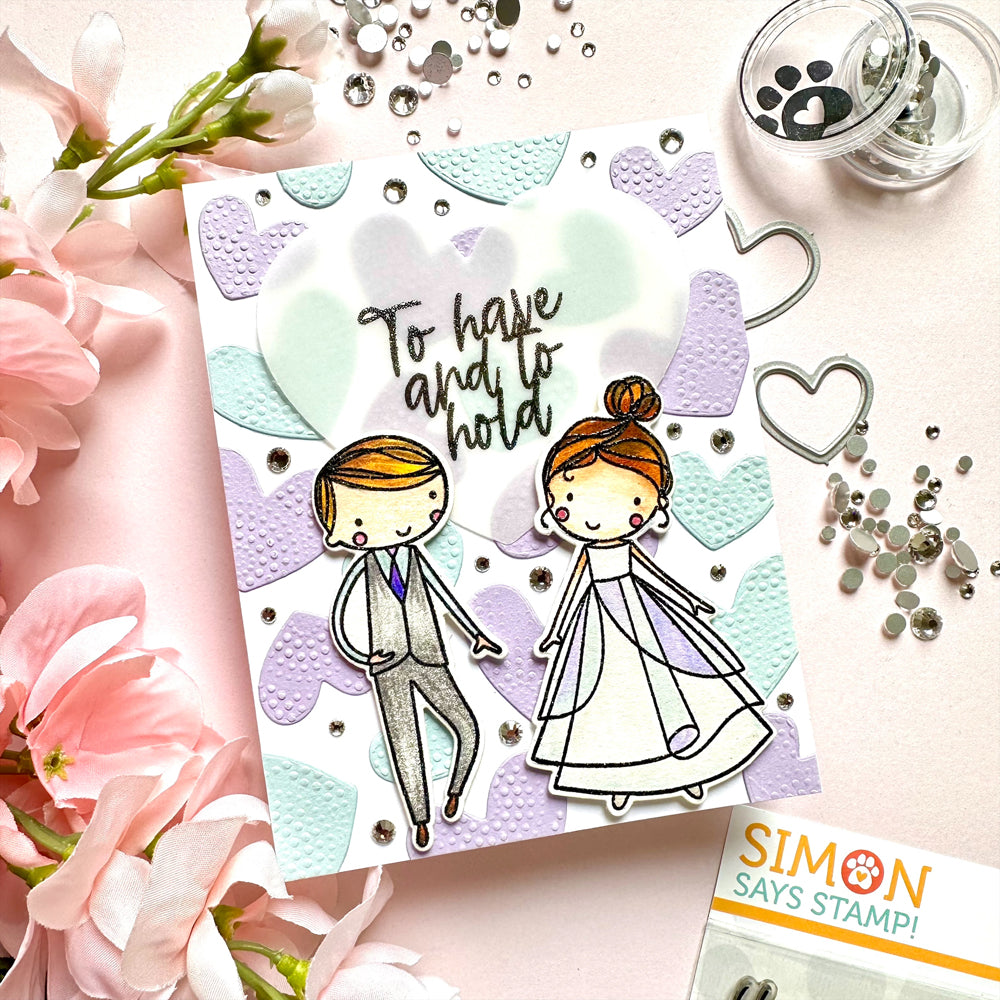 Simon Says Clear Stamps To the Happy Couple 2048ssc Celebrate Wedding Card