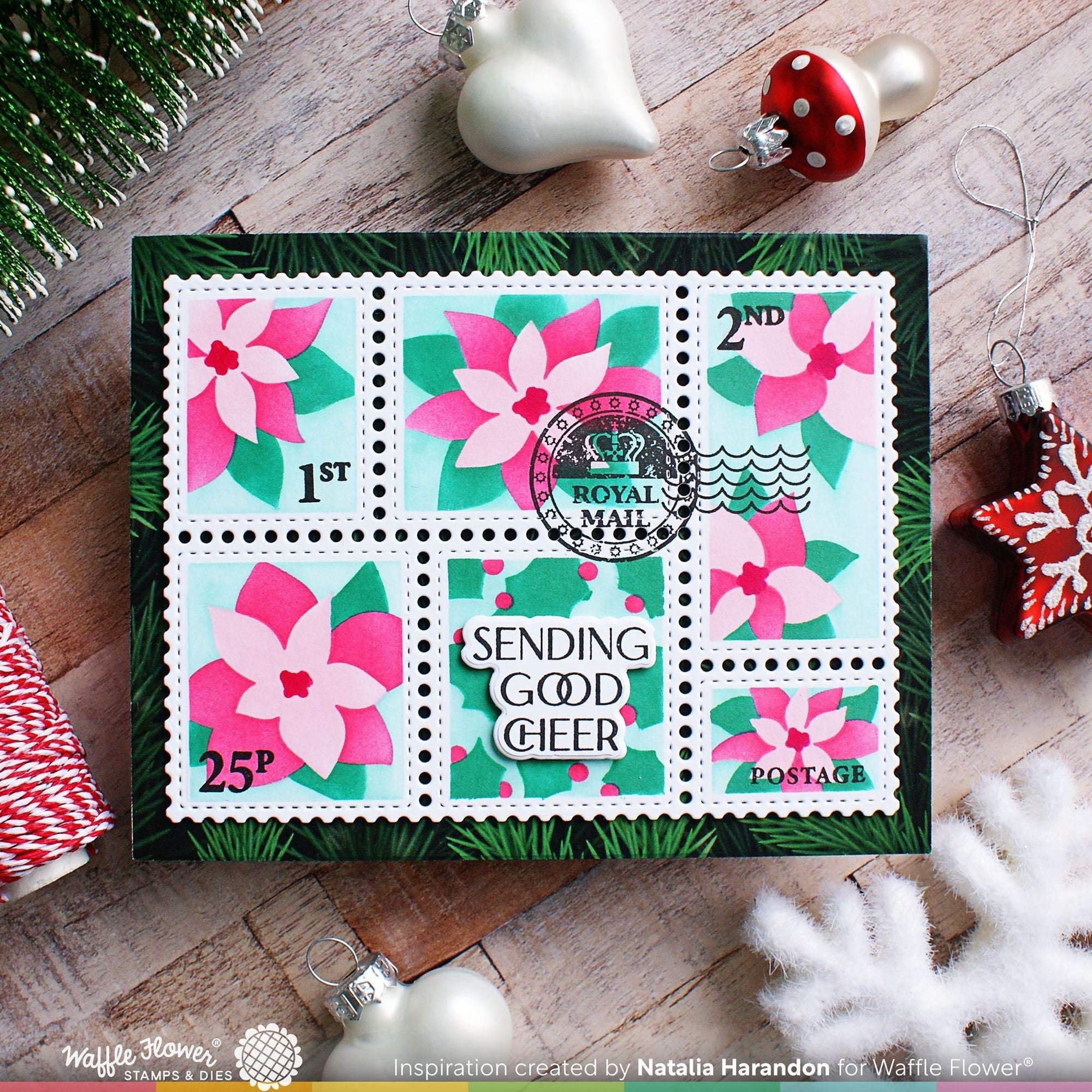 Waffle Flower Elegant Christmas 2 Matching Dies 421732 sending good cheer