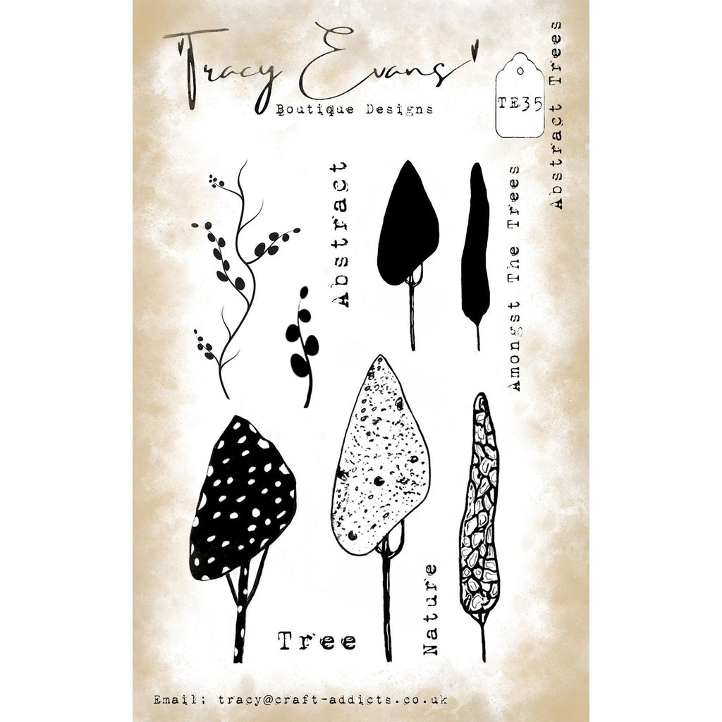 Tracy Evans Boutique Designs Abstract Trees A6 Clear Stamps te35