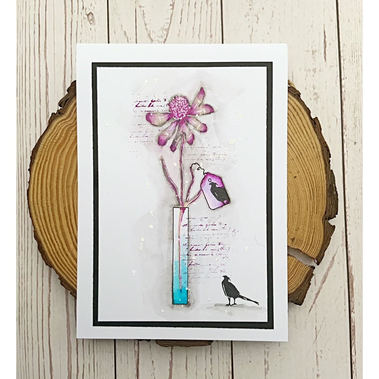 Tracy Evans Boutique Designs Alpha Florals A5 Clear Stamps te32 VASE