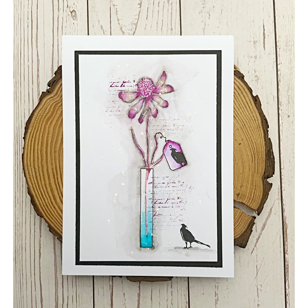 Tracy Evans Boutique Designs Alpha Florals A5 Clear Stamps te32 VASE