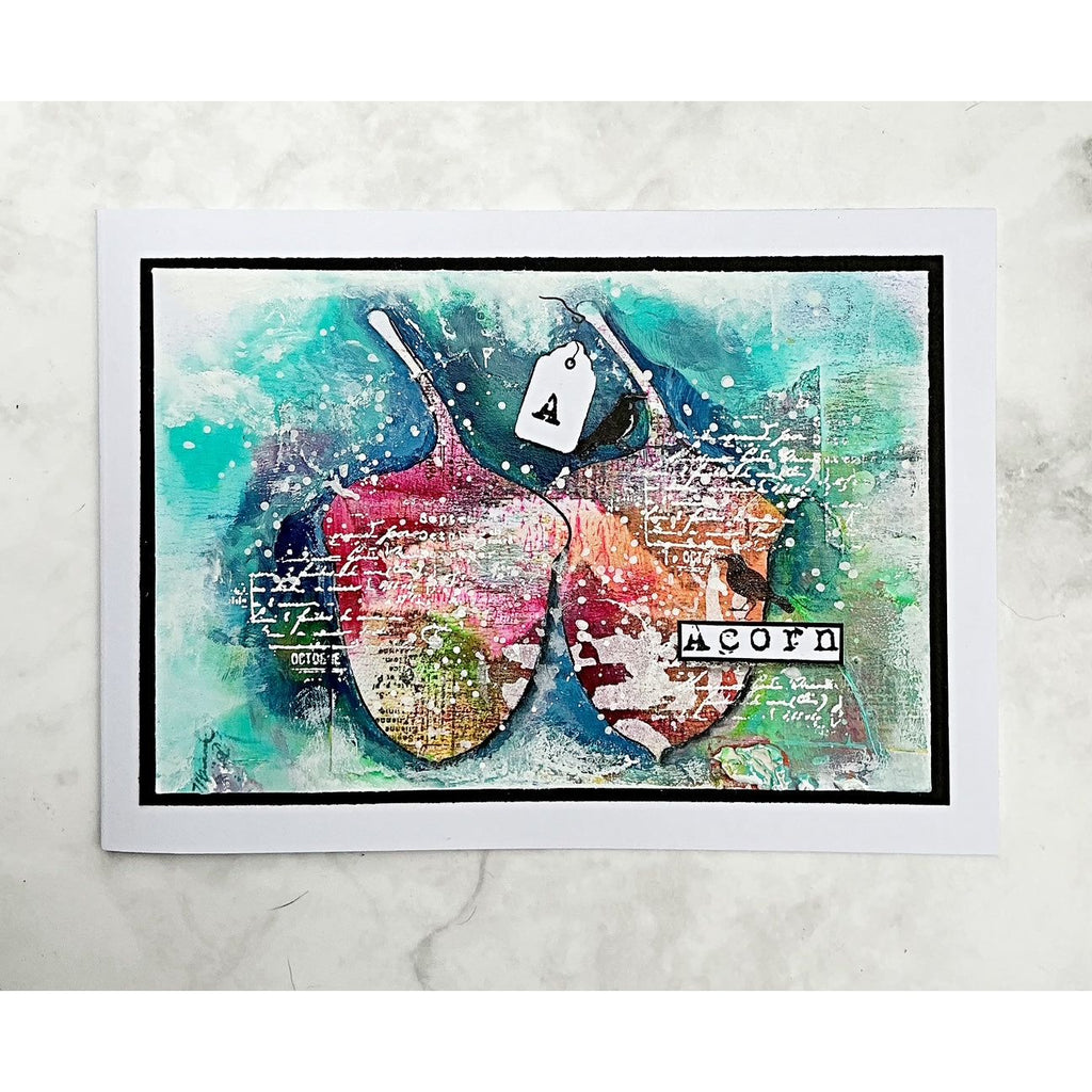 Tracy Evans Boutique Designs Alpha Florals A5 Clear Stamps te32 acorn