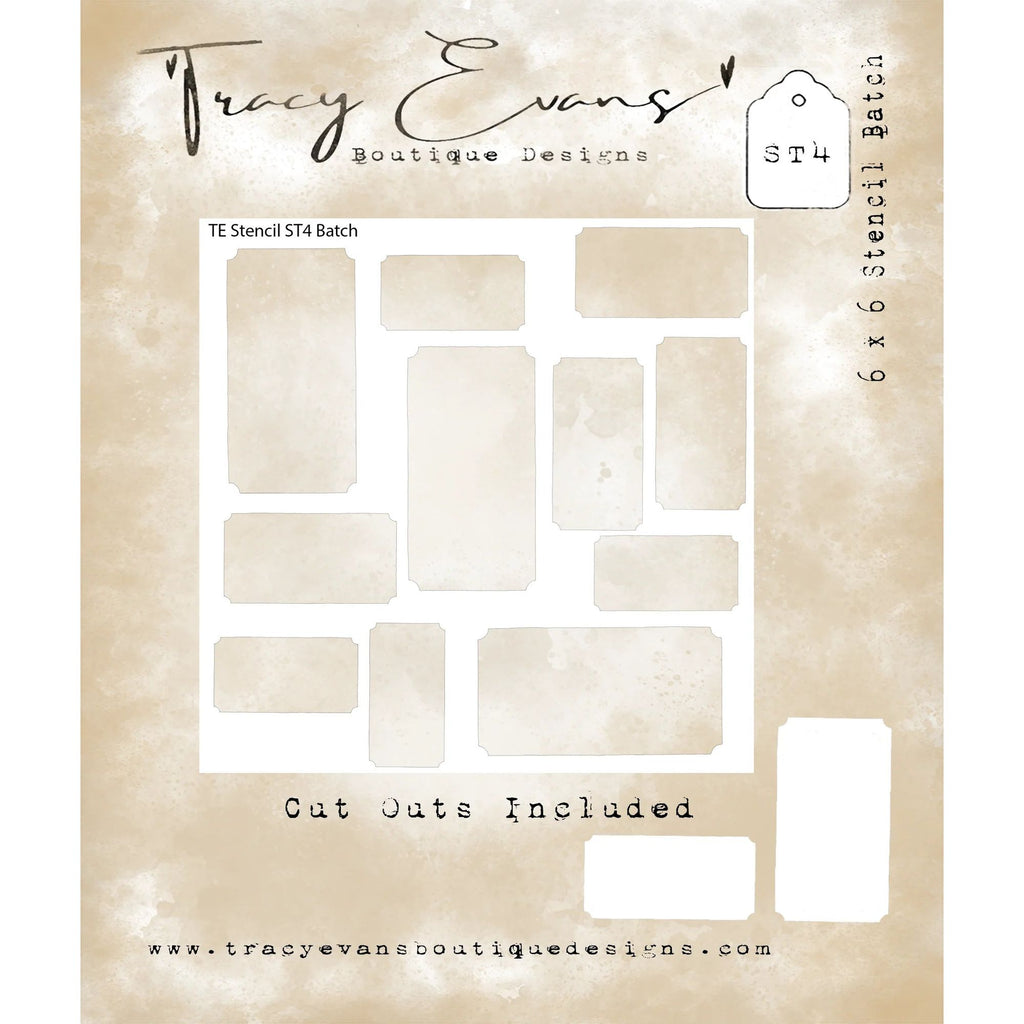 Tracy Evans Boutique Designs Batch 6x6 Stencil st004