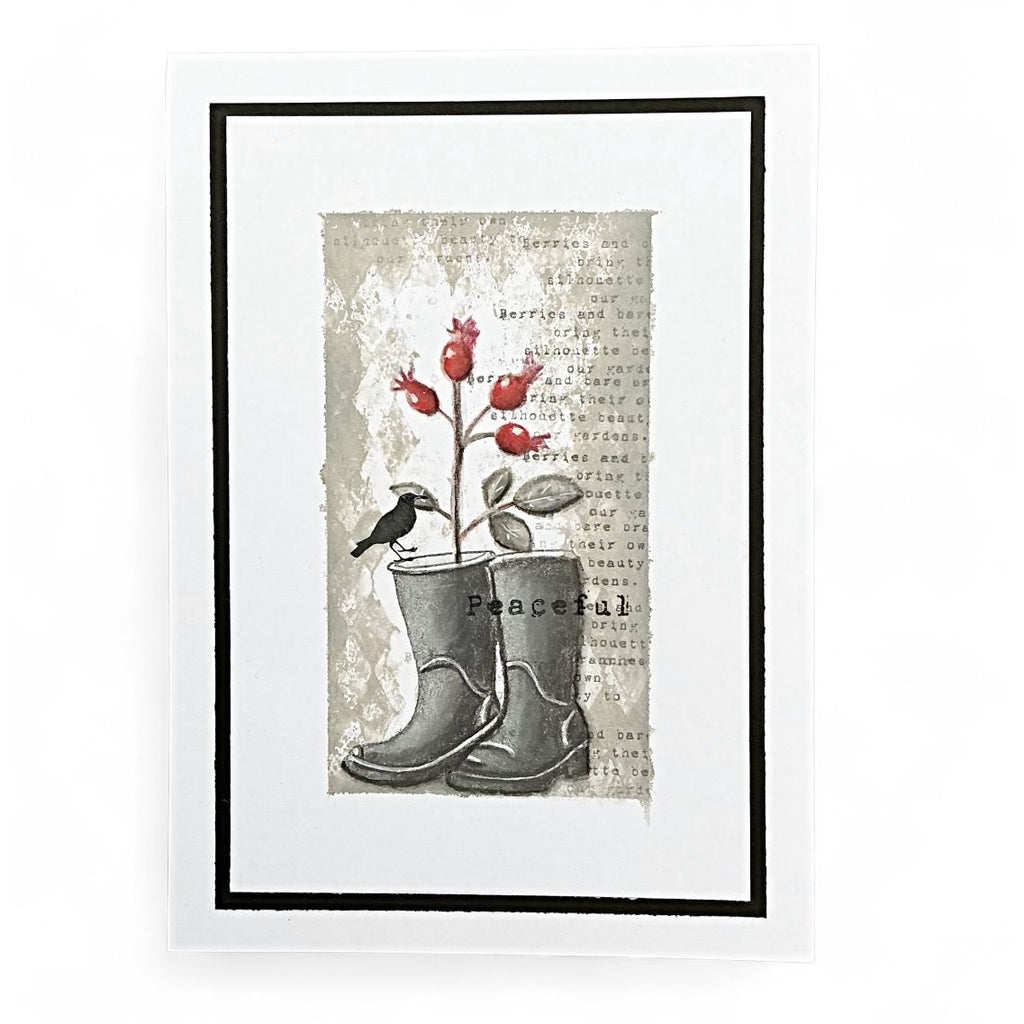 Tracy Evans Boutique Designs Berries A6 Clear Stamps te55 boots
