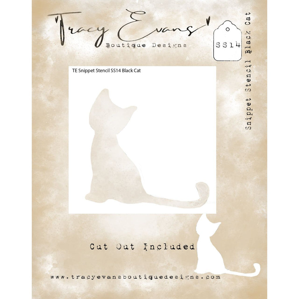 Tracy Evans Boutique Designs Black Cat Snippet Stencil ss14