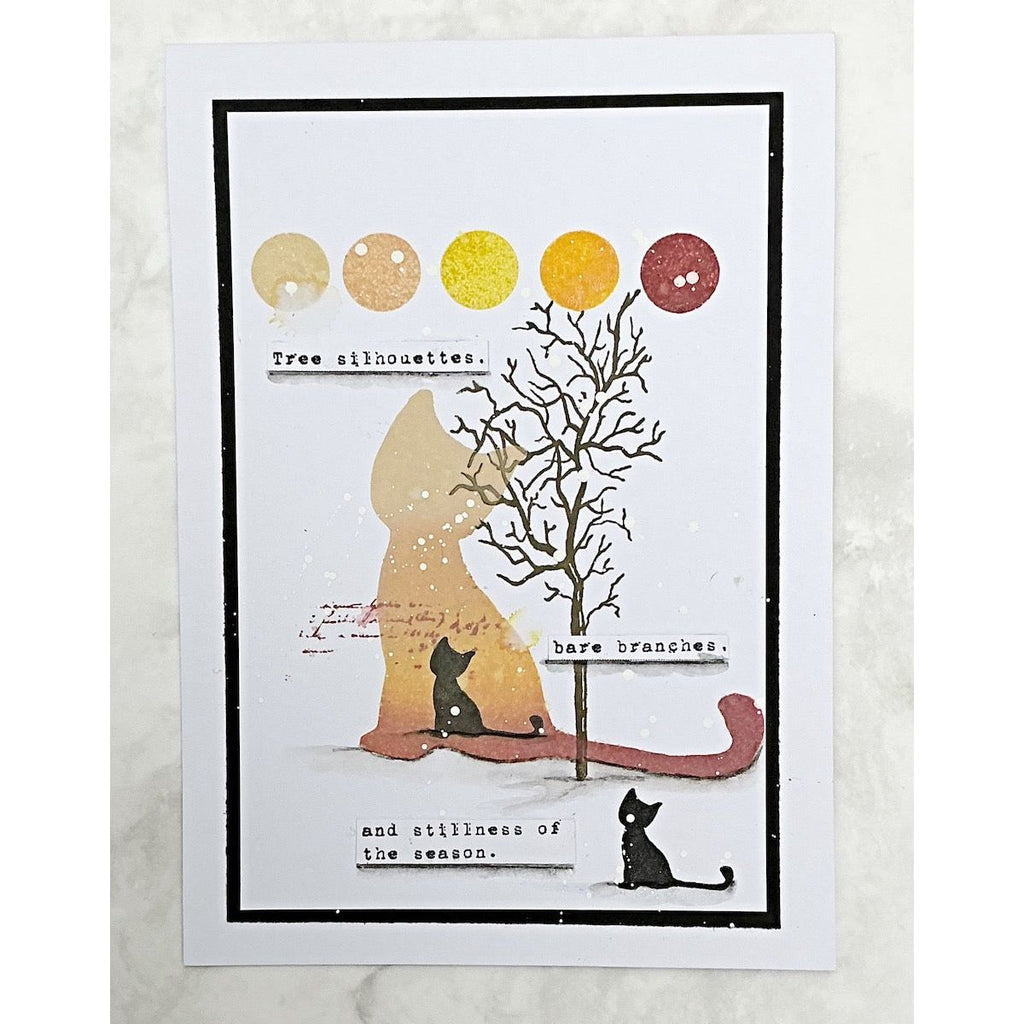 Tracy Evans Boutique Designs Black Cat Snippet Stencil ss14 bare branches