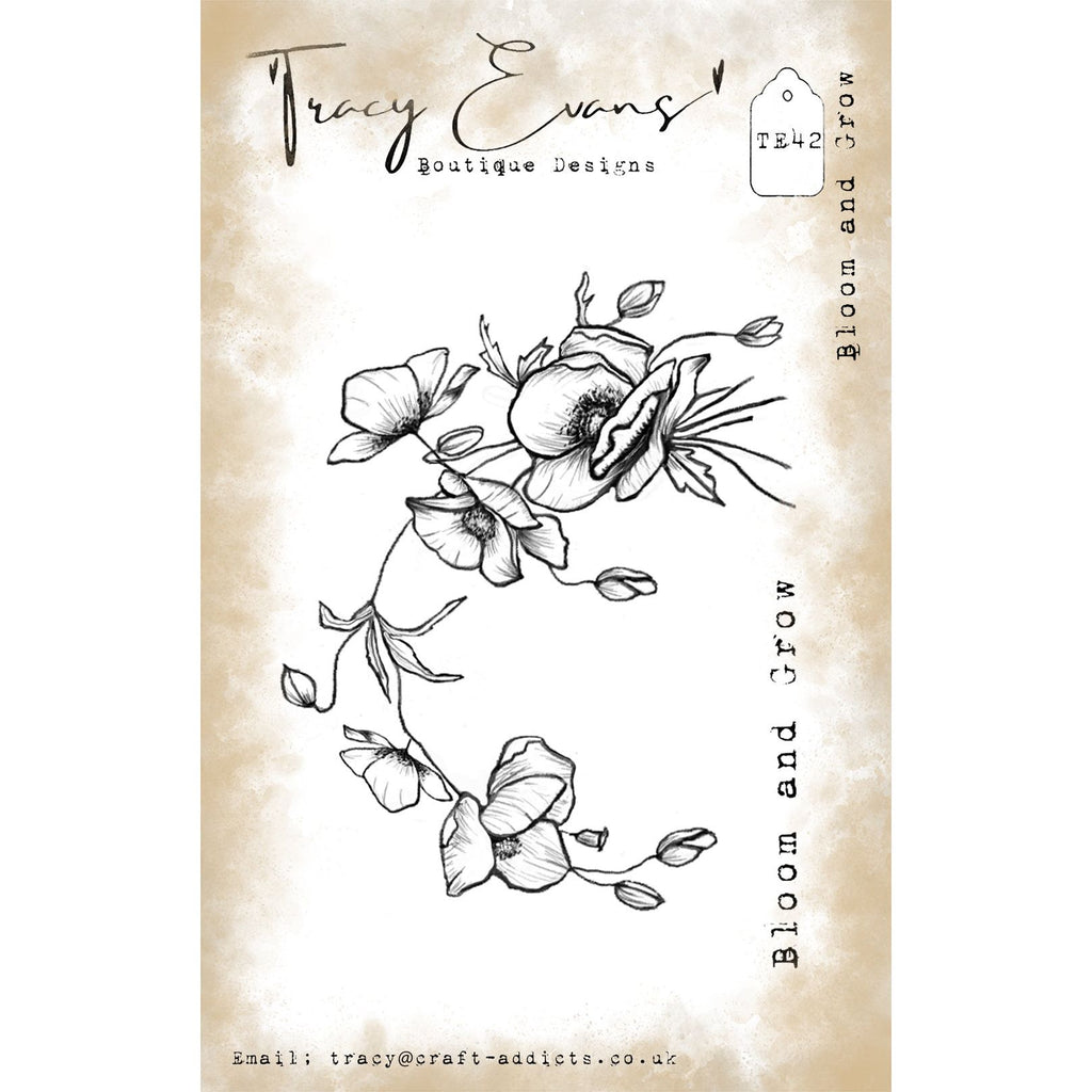 Tracy Evans Boutique Designs Bloom and Grow A7 Clear Stamps te42