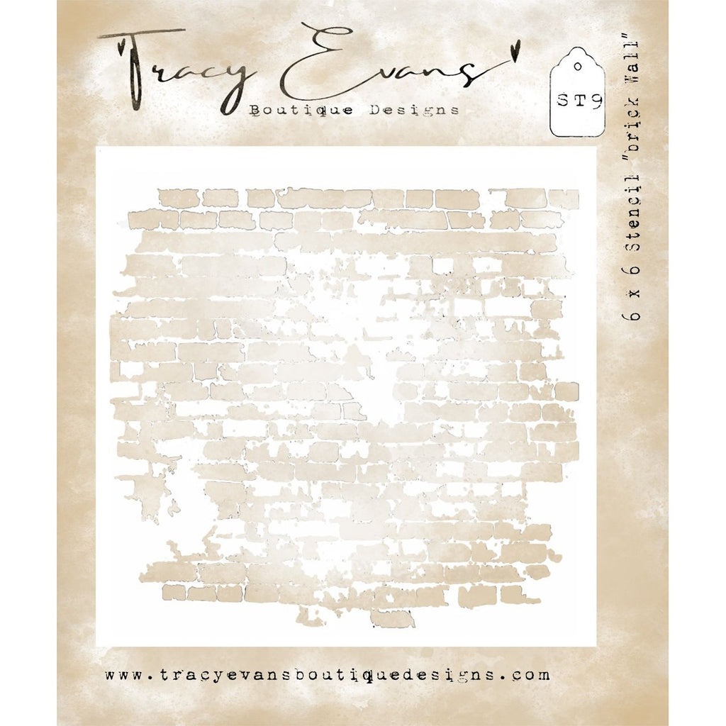 Tracy Evans Boutique Designs Brick Wall 6x6 Stencil st9