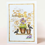 Tracy Evans Boutique Designs Brick Wall 6x6 Stencil st9 doves