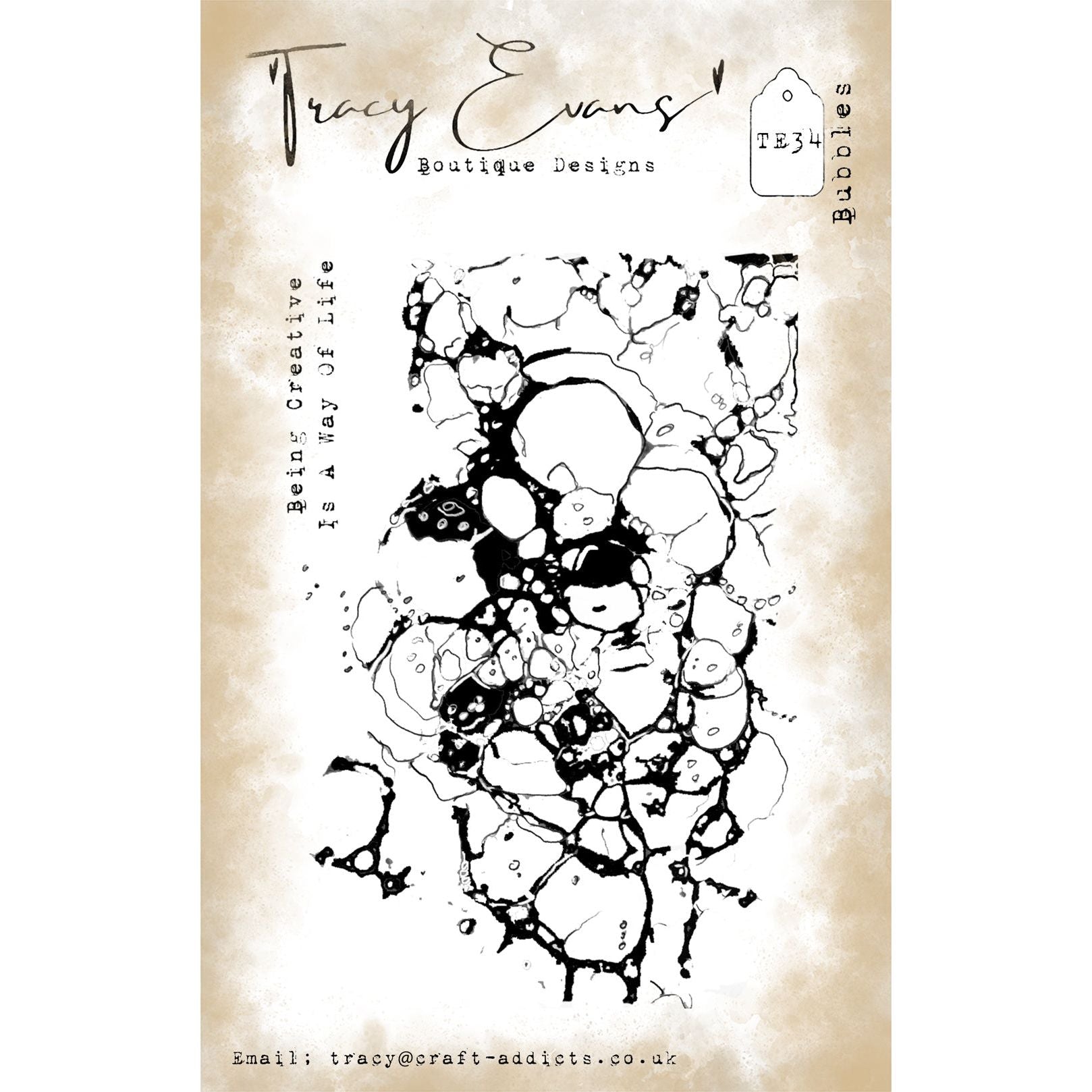 Tracy Evans Boutique Designs Bubbles A7 Clear Stamps te34