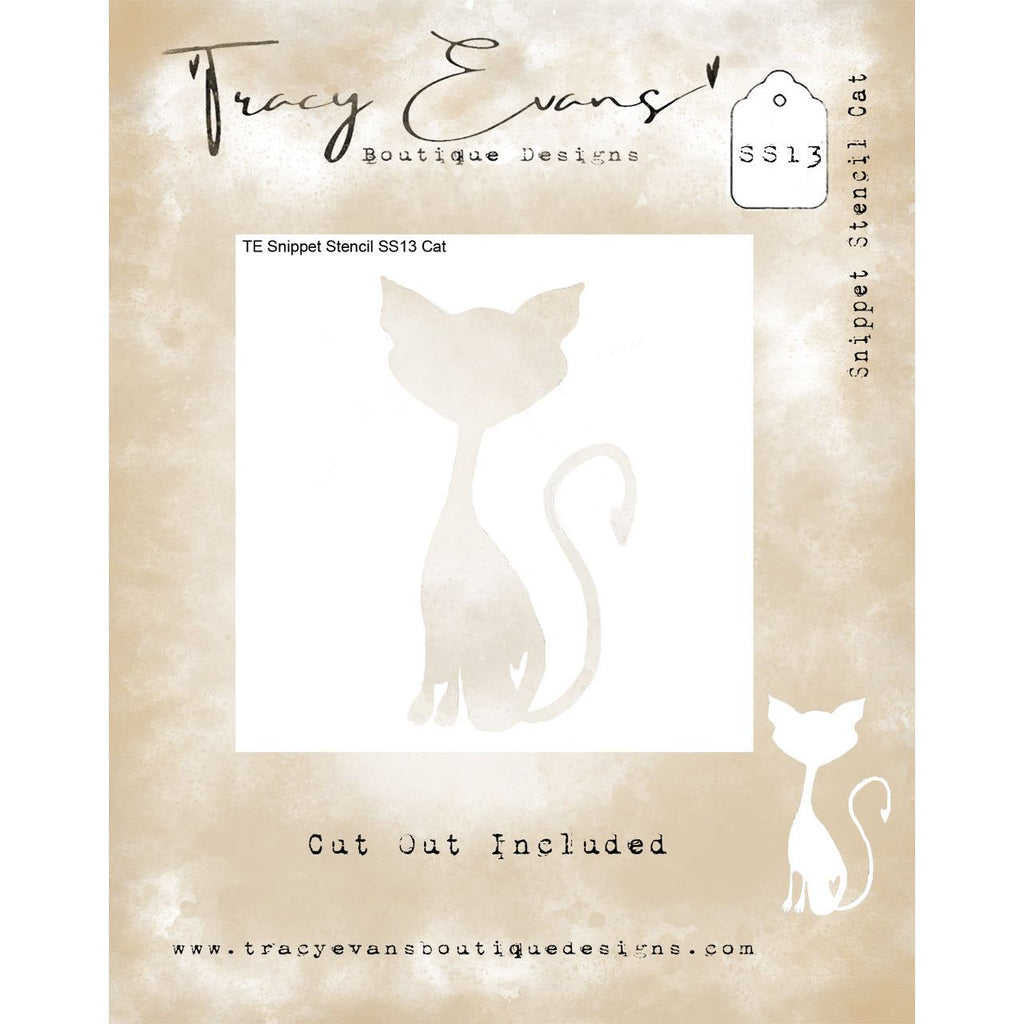Tracy Evans Boutique Designs Cat Snippet Stencil ss13