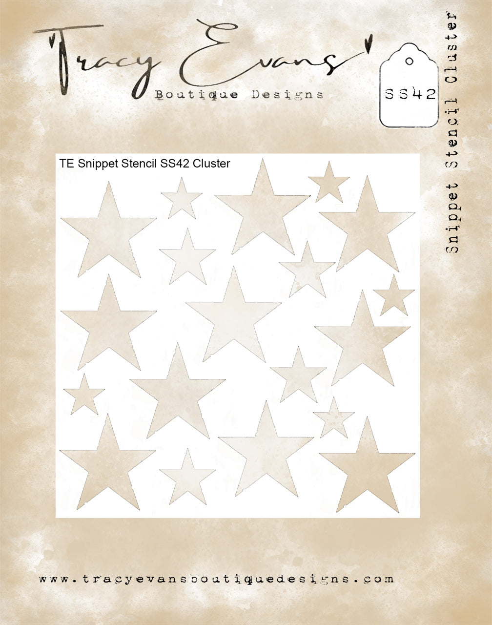 Tracy Evans Boutique Designs Cluster 4x4 Snippet Stencil ss42