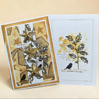 Tracy Evans Boutique Designs Cluster 4x4 Snippet Stencil ss42 stars irds berries and garland cards