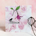 Tracy Evans Boutique Designs Create a Garden A5 Clear Stamp Set te66 pink flower bird fuchsia card