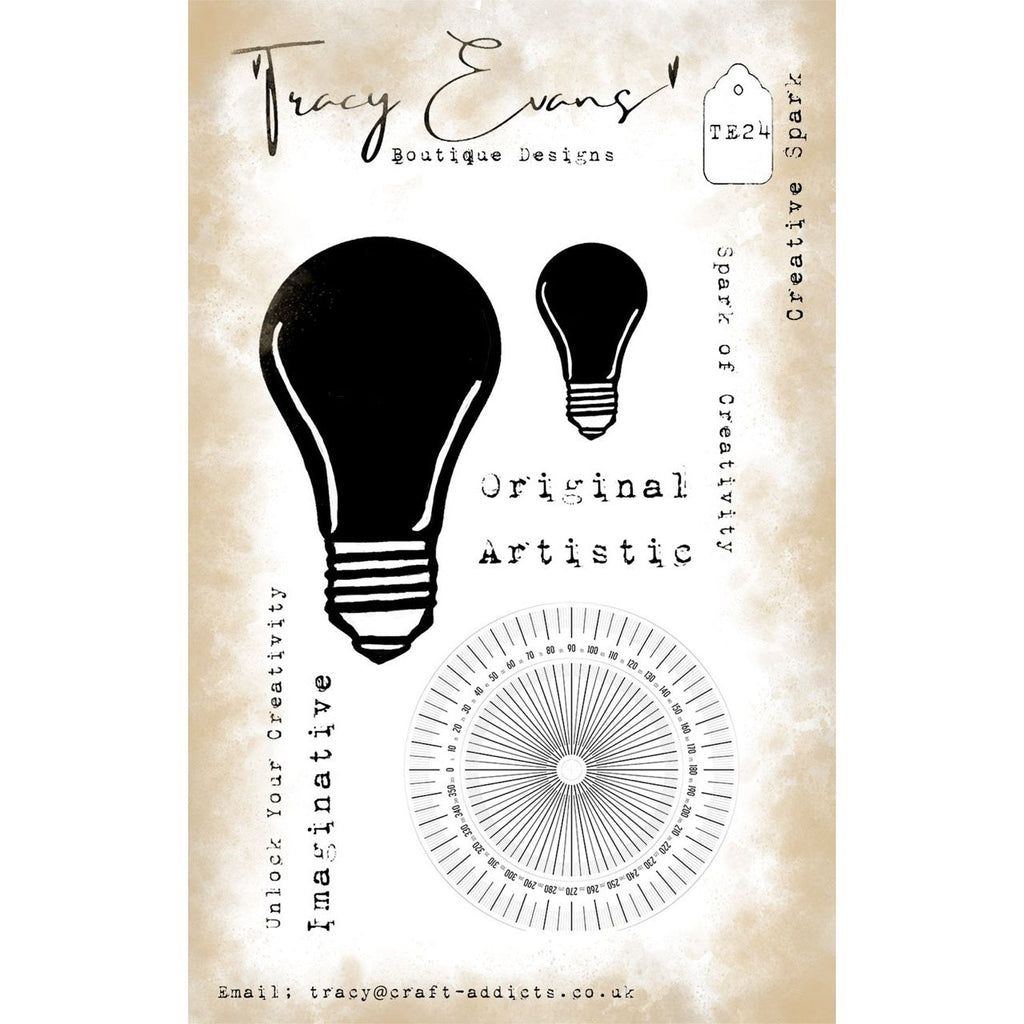 Tracy Evans Boutique Designs Creative Spark A7 Clear Stamps te24