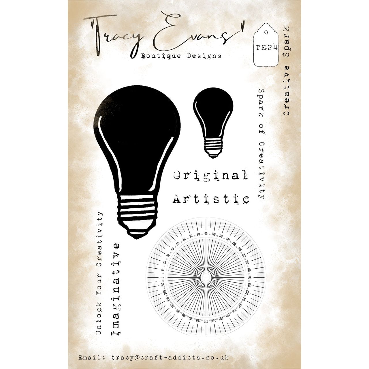 Tracy Evans Boutique Designs Creative Spark A7 Clear Stamps te24