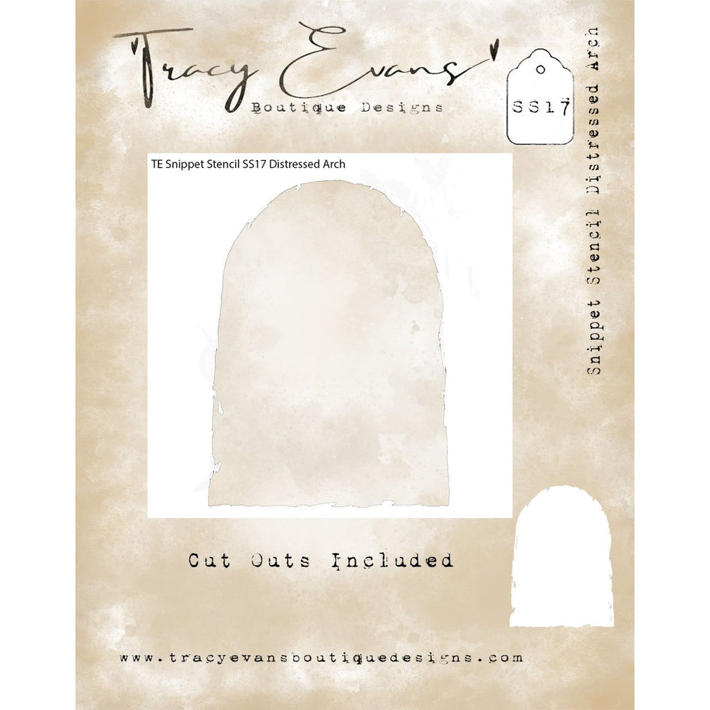 Tracy Evans Boutique Designs Distressed Arch Snippet Stencil ss17