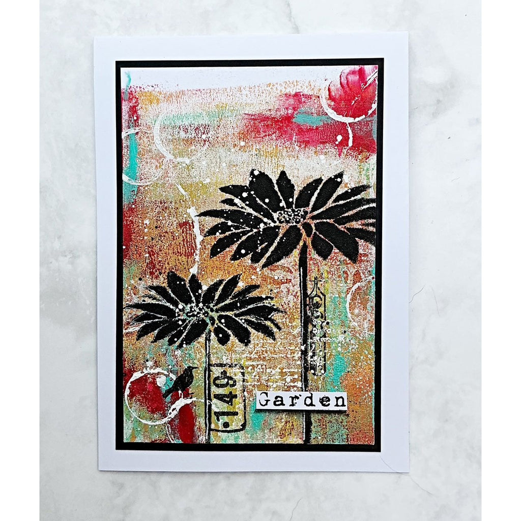Tracy Evans Boutique Designs Dog Rose and Butterfly A5 Clear Stamps te45 garden
