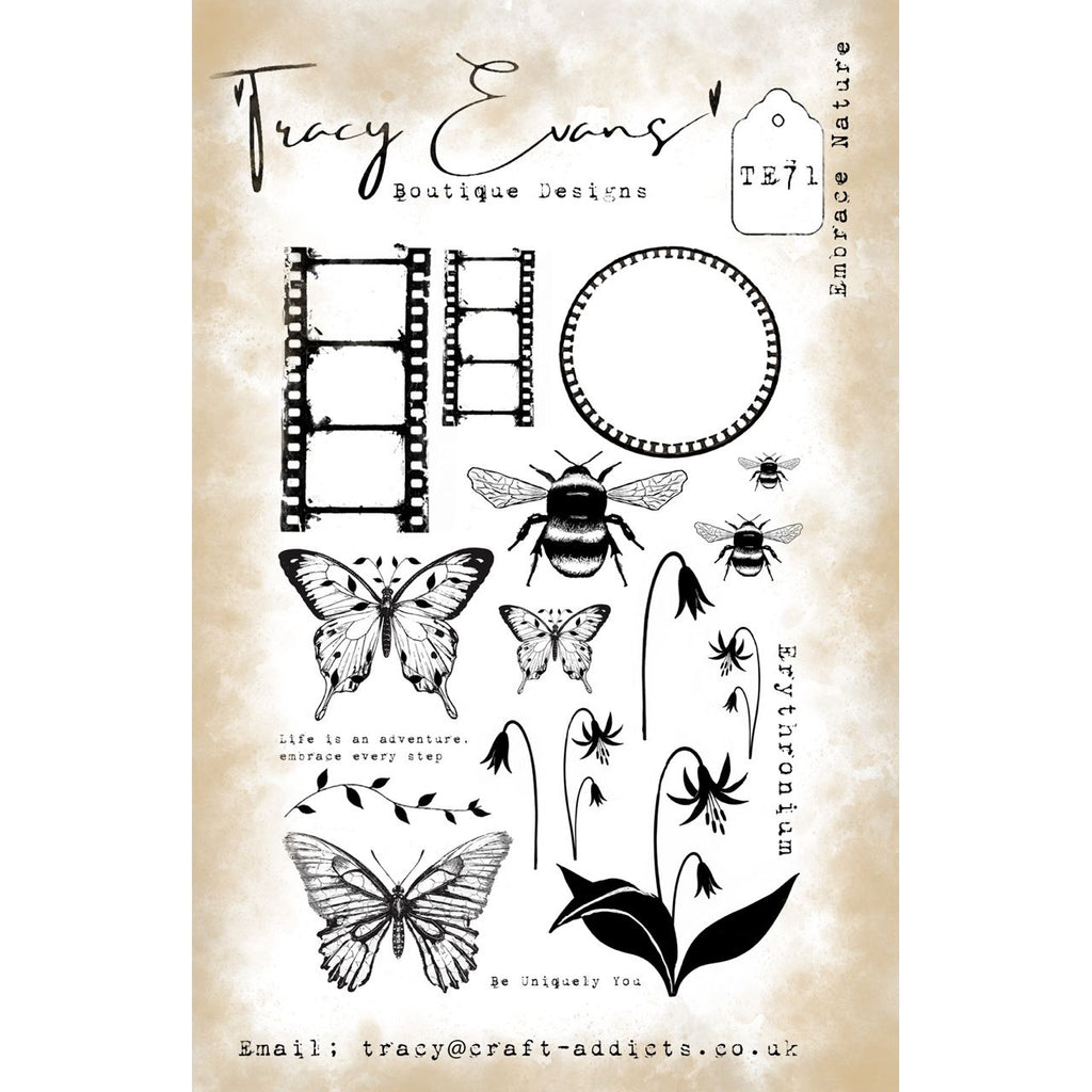 Tracy Evans Boutique Designs Embrace Nature Clear Stamps te71