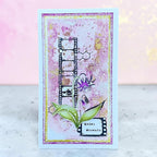 Tracy Evans Boutique Designs Embrace Nature Clear Stamps te71 purple flowers film strip quiet moments card