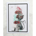 Tracy Evans Boutique Designs Flower Power A6 Clear Stamps te37 meow
