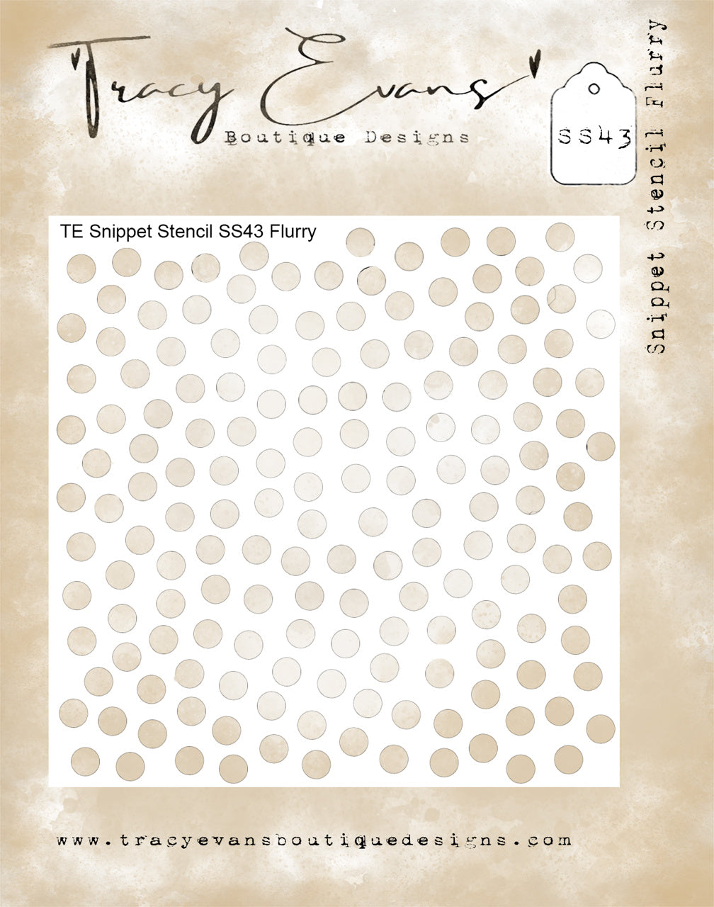 Tracy Evans Boutique Designs Flurry 4x4 Snippet Stencil ss43