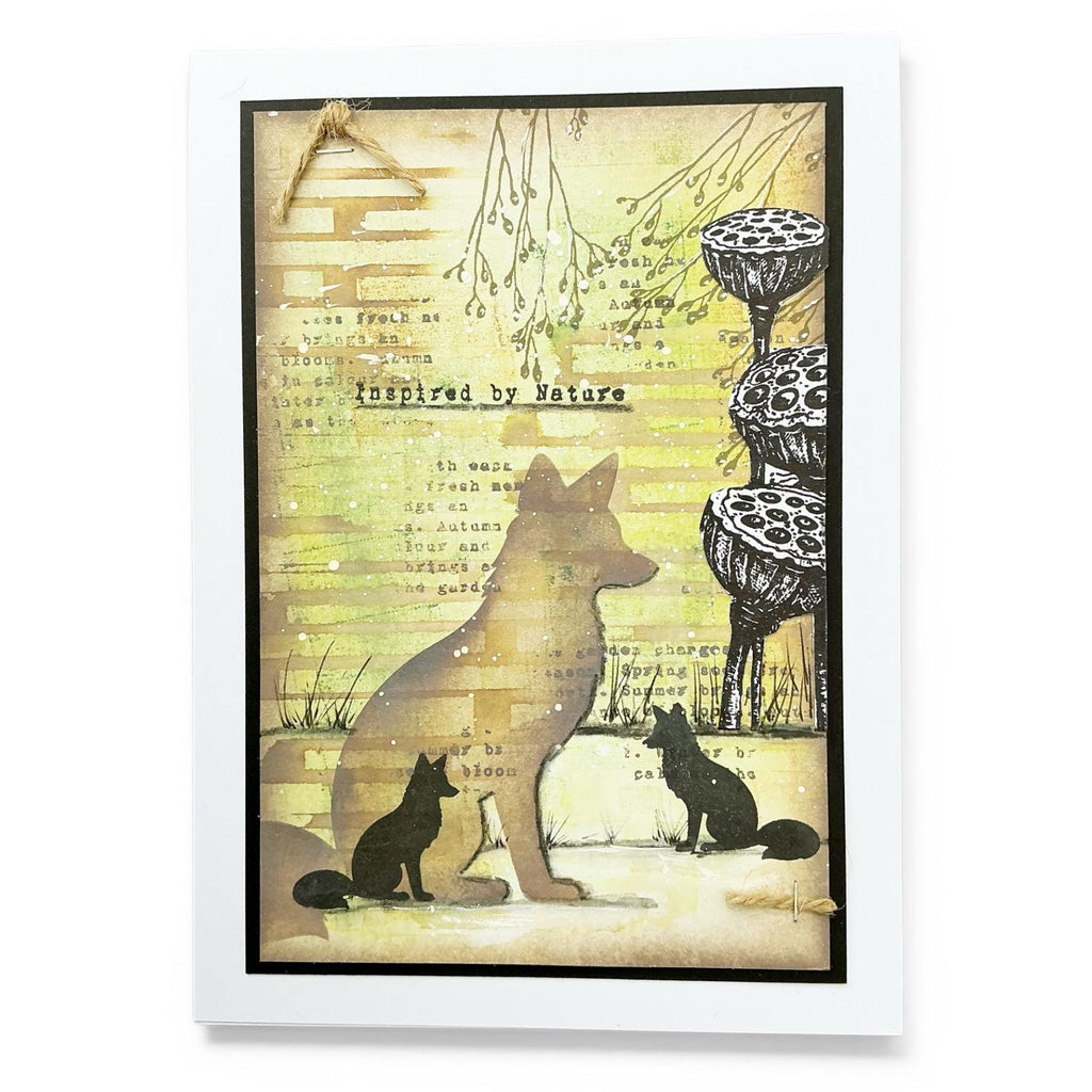 Tracy Evans Boutique Designs Fox 4x4 Snippet Stencil ss39 inspired by nature