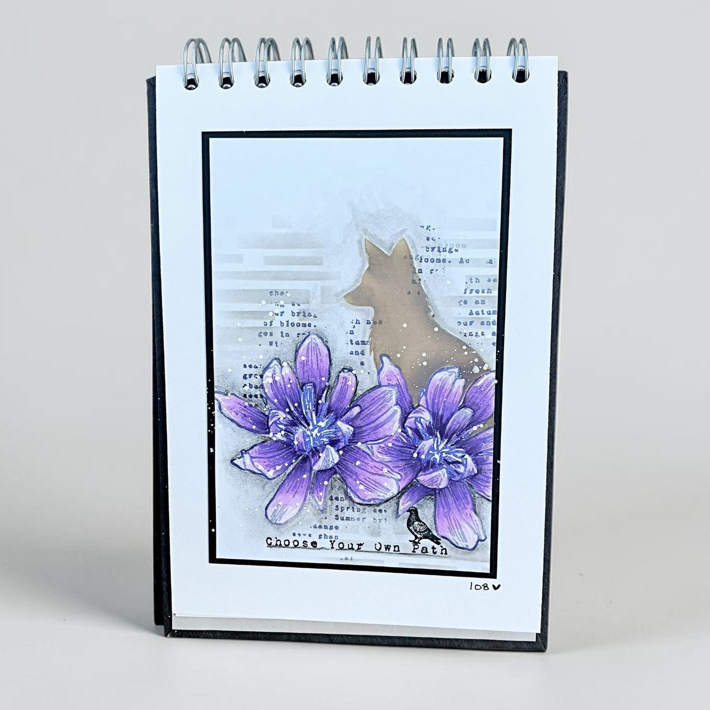 Tracy Evans Boutique Designs Fox 4x4 Snippet Stencil ss39 purple flowers