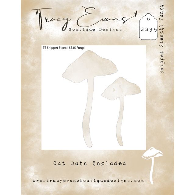 Tracy Evans Boutique Designs Fungi 4x4 Snippet Stencil ss35