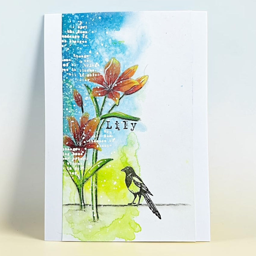 Tracy Evans Boutique Designs Good Things Take Time A5 Clear Stamp Set te60 lily