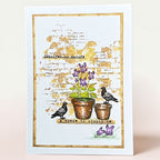 Tracy Evans Boutique Designs Good Things Take Time A5 Clear Stamp Set te60 purple flowers