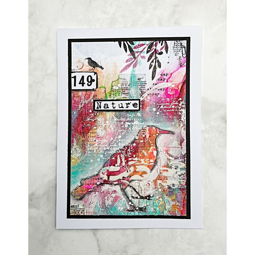 Tracy Evans Boutique Designs Grunge Stencil 6x6 Stencil st3 bird