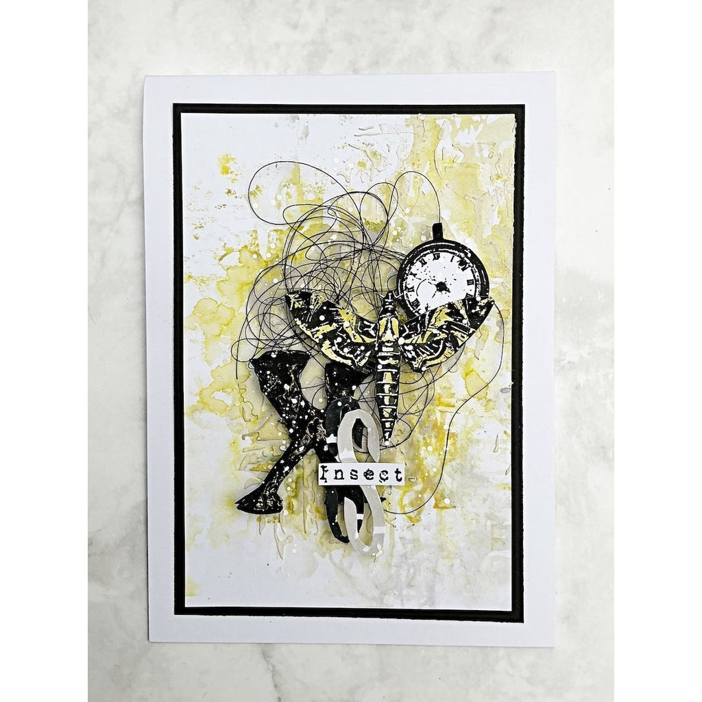 Tracy Evans Boutique Designs Grunge Stencil 6x6 Stencil st3 insect moth