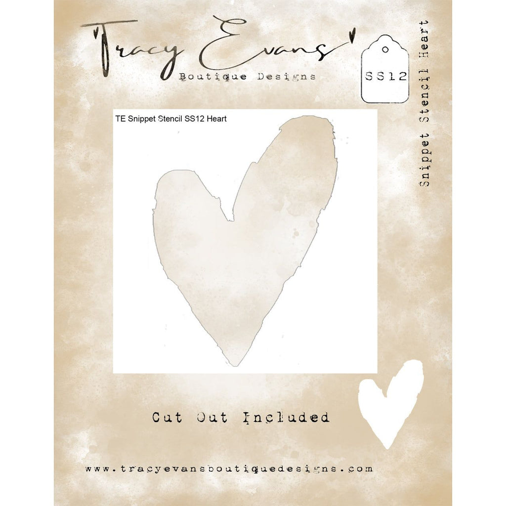 Tracy Evans Boutique Designs Heart Snippet Stencil ss12