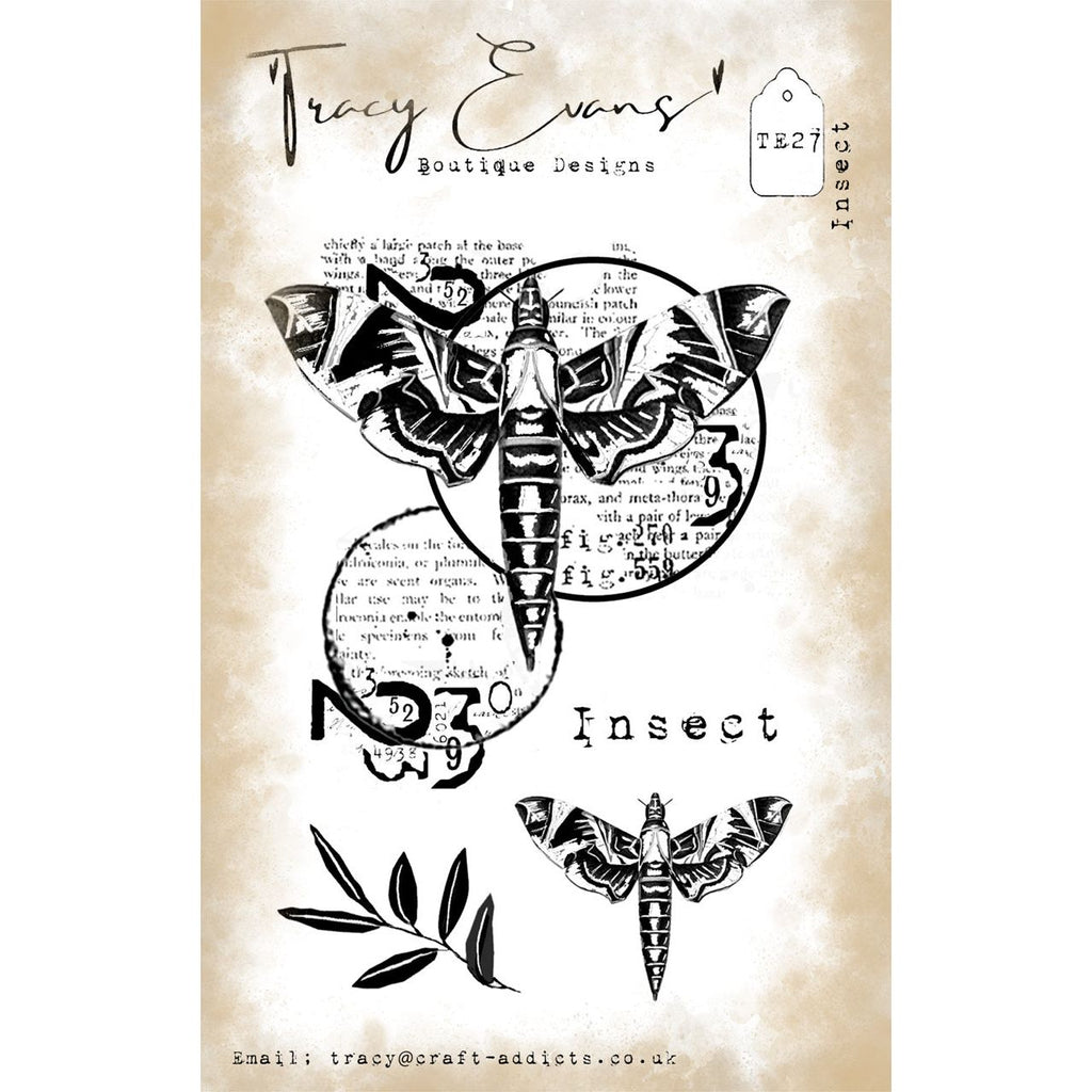 Tracy Evans Boutique Designs Insect A7 Clear Stamps te27