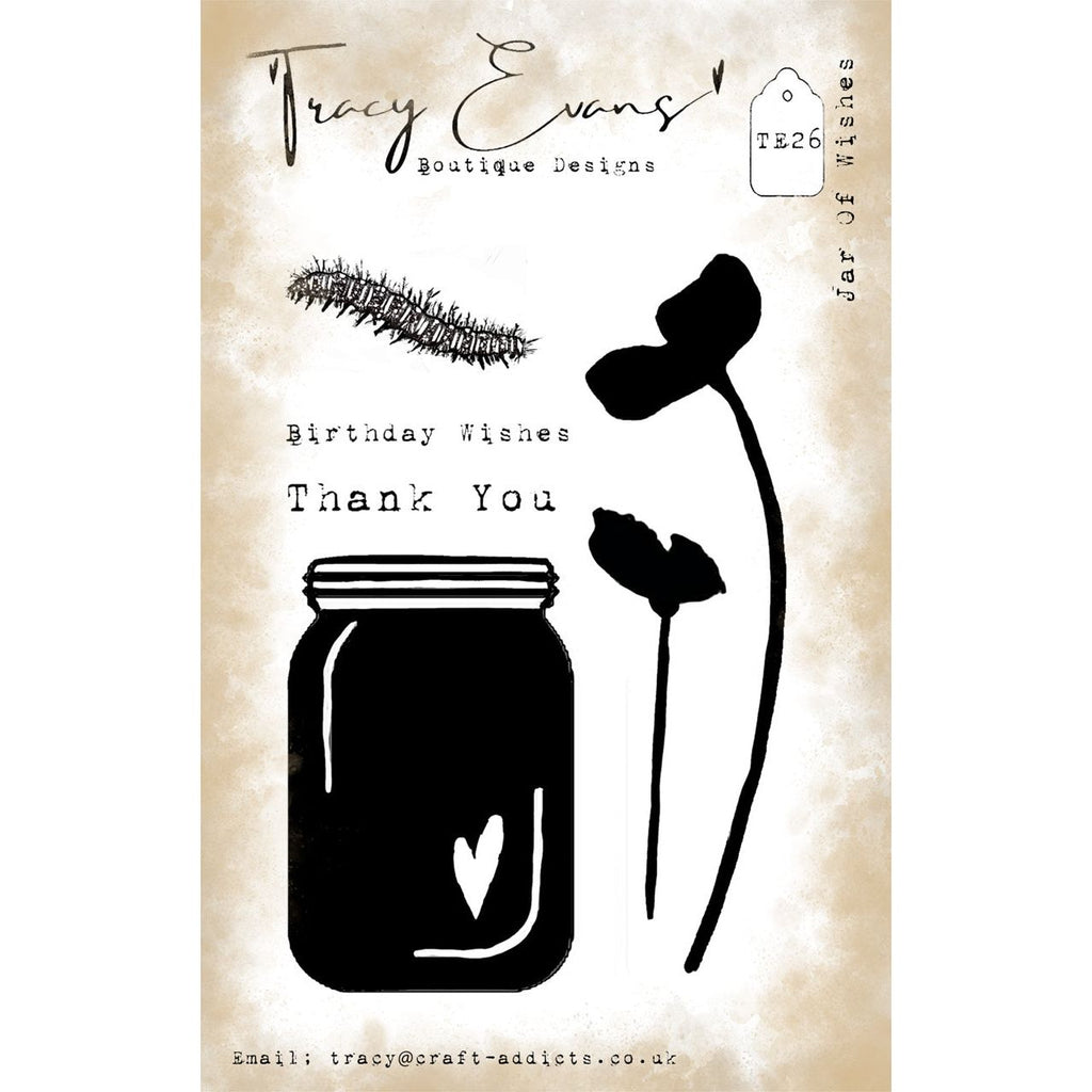 Tracy Evans Boutique Designs Jar of Wishes A7 Clear Stamps te26
