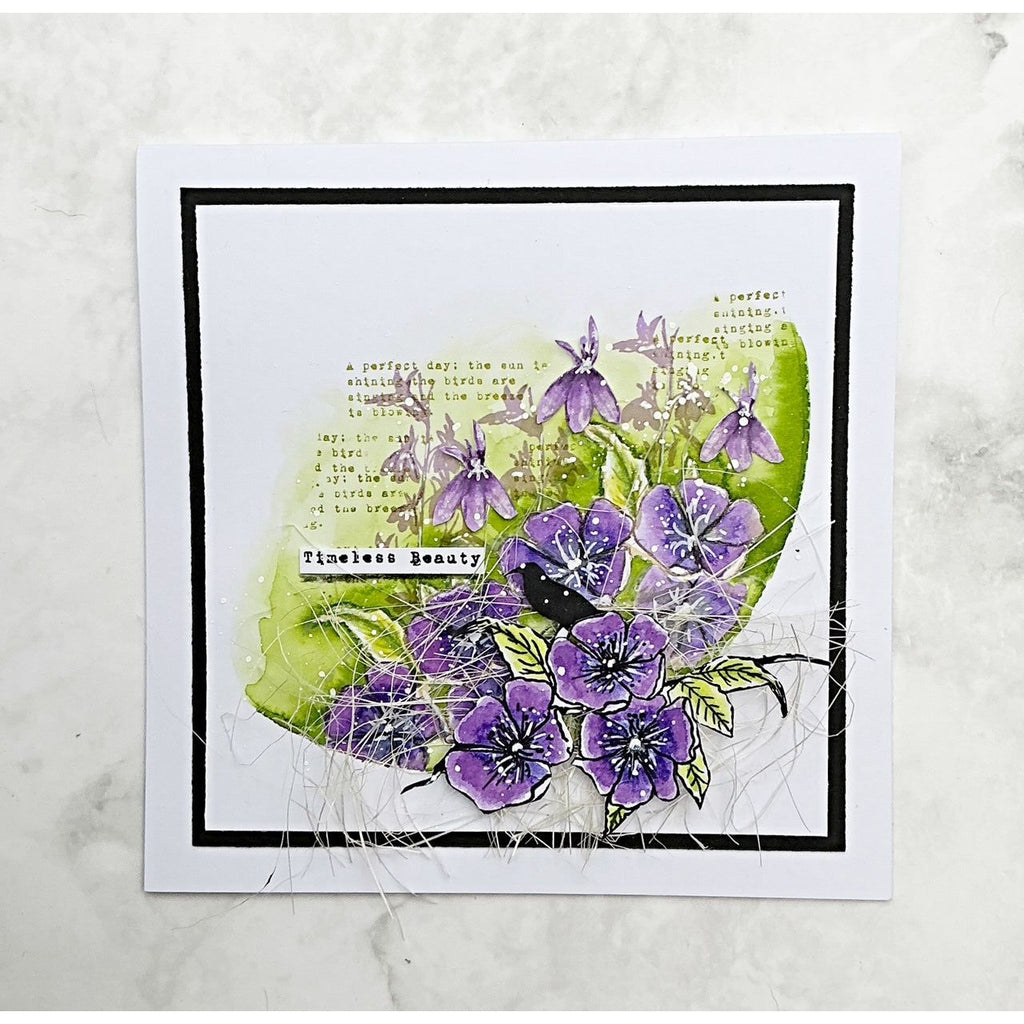 Tracy Evans Boutique Designs Lobelia A6 Clear Stamps te46