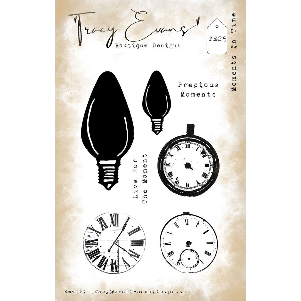Tracy Evans Boutique Designs Moments in Time A7 Clear Stamps te25