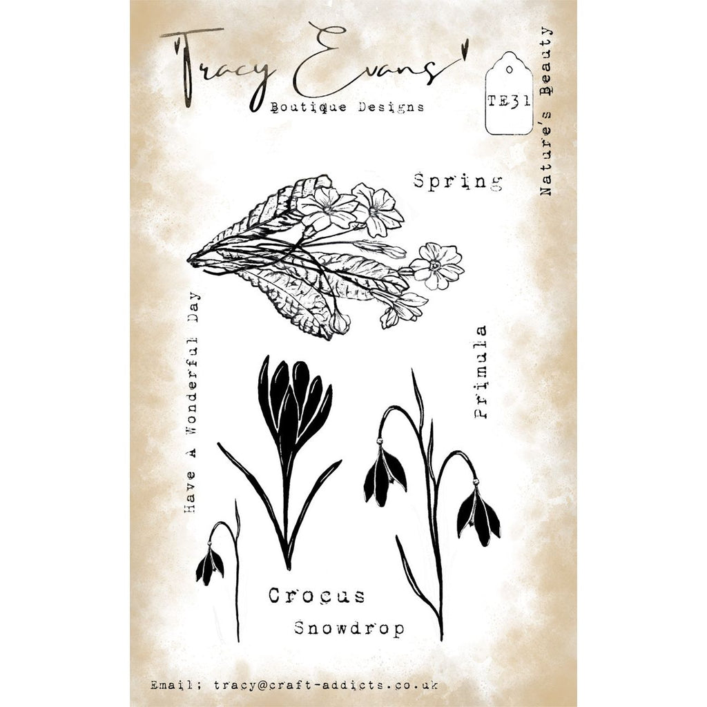 Tracy Evans Boutique Designs Nature's Beauty A6 Clear Stamps te31