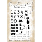 Tracy Evans Boutique Designs Numerical Cats A5 Clear Stamps te36